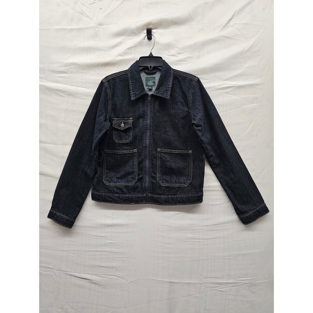 Wild Fable Womens Zip Front Denim Jacket Blue Cotton Blend Casual Size Small
